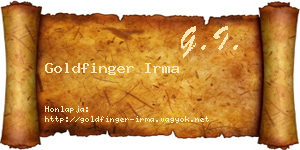 Goldfinger Irma névjegykártya