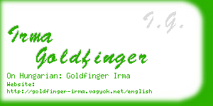 irma goldfinger business card